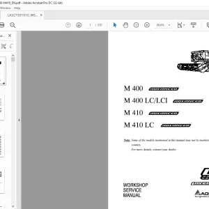 Laverda EU Harvesting M400 M400 LC LCI M410 M410 LC Advanced Workshop Manual - PDF DOWNLOAD