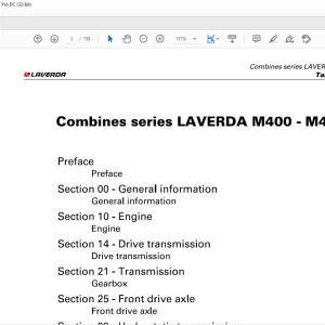 Laverda EU Harvesting M400 M400 LC LCI M410 M410 LC Combines series Workshop Service Manual(LA327301011L) - PDF DOWNLOAD