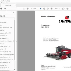 Laverda EU Harvesting M400 M400 LC LCI M410 M410 LC LCI Combies Workshop Service Manual(LA327301015L) - PDF DOWNLOAD