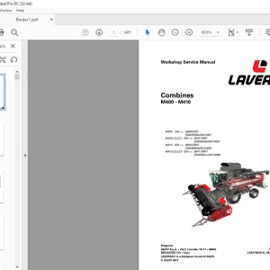 Laverda EU Harvesting M400 M400 LC LCI M410 M410 LC LCI Combines Workshop Service Manual(LA327301014L)  -  PDF DOWNLOAD