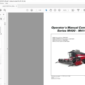 Laverda EU Harvesting M400 M400 LC M400 LCI M410 M410 LC Combine Series Operator's Manual(327297014)- PDF DOWNLOAD