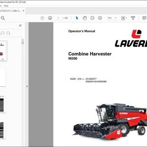 Laverda M200 Combine Harvester Operator's Manual 327431011 - PDF DOWNLOAD