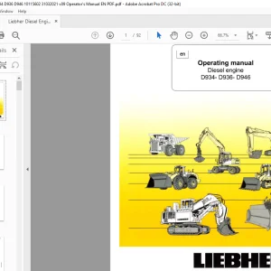 Liebherr D934 D936 D946 Diesel Engine Operating Manual - PDF DOWNLOAD