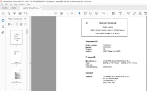 Liebherr D9512 A7-00(Tier0) D9512 A7-04(Tier4) Diesel Engine Operator's Manual 2014160001 - PDF DOWNLOAD