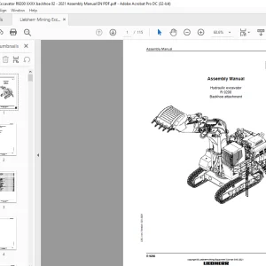 Liebherr R 9200 Backhoe attachment Hydraulic Excavator Assembly Manual - PDF DOWNLOAD