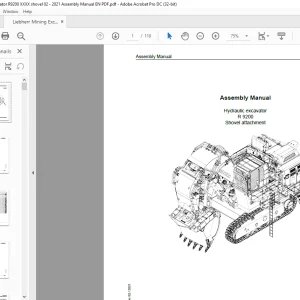 Liebherr R 9200 Shovel Attachment Hydraulic Excavator Assembly Manual - PDF DOWNLOAD