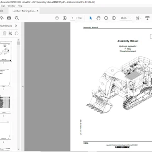 Liebherr R 9250 Shovel Attachment Hydraulic Excavator Assembly Manual - PDF DOWNLOAD