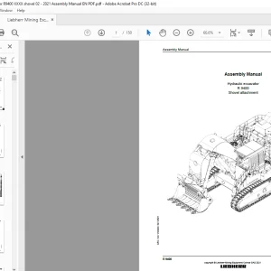 Liebherr R 9400 Shovel Attachment Hydraulic Excavator Assembly Manual - PDF DOWNLOAD