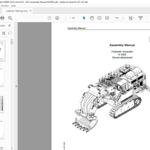 Liebherr R 9800 Shovel Attachment Hydraulic Excavator Assembly Manual - PDF DOWNLOAD