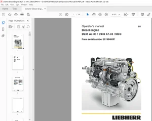 Liebherr D936 A7-03 D946 A7-03 MCC Diesel Engine Operator's Manual 2019040001 - PDF DOWNLOAD