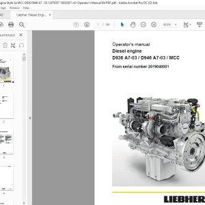 Liebherr D936 A7-03 D946 A7-03 MCC Diesel Engine Operator's Manual 2019040001 - PDF DOWNLOAD