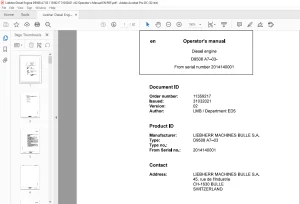 Liebherr D9508 A7-03 Diesel Engine Operator's Manual 2014140001 - PDF DOWNLOAD