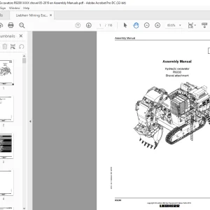 Liebherr R9200 Hydraulic Excavator Shovel attachment Assembly Manual - PDF DOWNLOAD