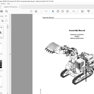 Liebherr R9200 Hydraulic excavator Backoe attachment Assembly Manual - PDF DOWNLOAD