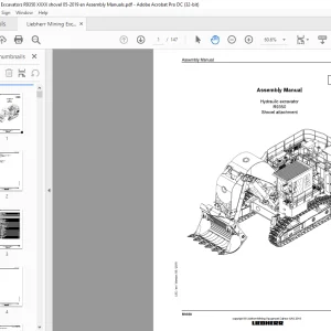 Liebherr R9350 Hydraulic Excavator Shovel attachment Assembly Manual - PDF DOWNLOAD
