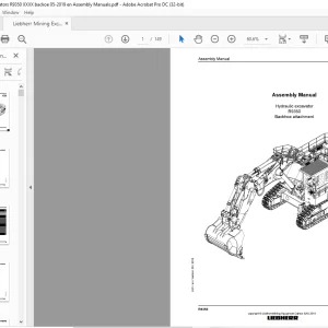 Liebherr R9350 Hydraulic excavator Backoe attachment Assembly Manual  - PDF DOWNLOAD