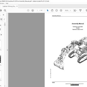 Liebherr R9400 Hydraulic excavator Backoe attachment Assembly Manual - PDF DOWNLOAD