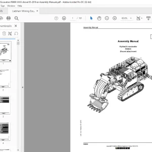Liebherr R9800 Hydraulic Excavator Shovel attachment Assembly Manual - PDF DOWNLOAD