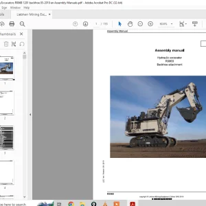 Liebherr R996B Hydraulic excavator Backoe attachment Assembly Manual -  PDF DOWNLOAD