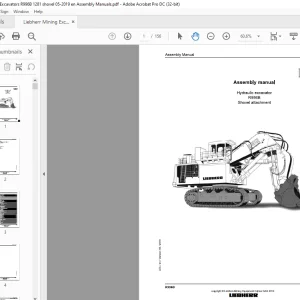 Liebherr R996B Hydraulic excavator Shovel attachment Assembly Manual - PDF DOWNLOAD