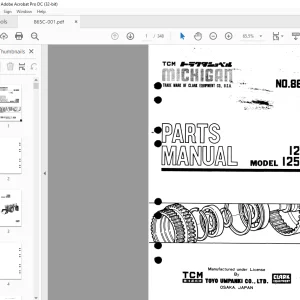 TCM 125B 125BN Tractor Shovel Parts Manual 865C - PDF DOWNLOAD