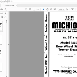 TCM 180 III Rear Wheel Steer Tractor Dozer Parts Manual 881A-S - PDF DOWNLOAD