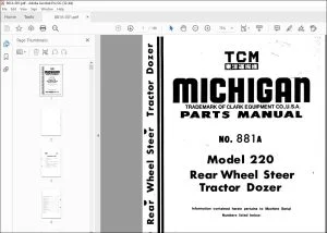 TCM 220 Rear Wheel Steer Tractor Dozer Parts Manual 881A - PDF DOWNLOAD
