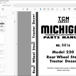 TCM 220 Rear Wheel Steer Tractor Dozer Parts Manual 881A - PDF DOWNLOAD