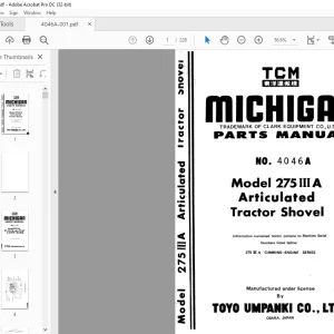 TCM 275 III A Articulated Tractor Shovel Parts Manual 4046A - PDF DOWNLOAD