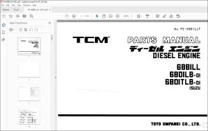 TCM 6BB1LL 6BD1LB-01 6BD1TLB-01 Diesel Engine Parts Manual - PDF DOWNLOAD