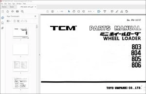 TCM 803 804 805 806 Wheel Loader Parts Manual PW-605F - PDF DOWNLOAD