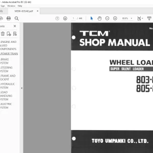 TCM 803 804 805 806 Wheel Loader Shop Manual MEW-605AE - PDF DOWNLOAD