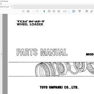 TCM 804 805 806 Wheel Loader Parts Manual PW-606A - PDF DOWNLOAD