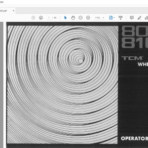 TCM 808A 810A Wheel Loader Operator's Manual S-613AE - PDF DOWNLOAD
