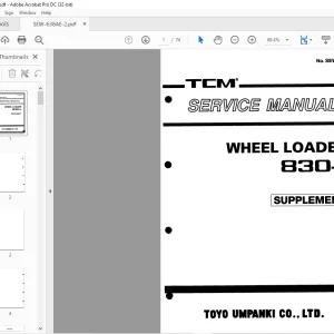 TCM 830-2 Wheel Loader (Supplement) Service Manual SEW-638AE-2 - PDF DOWNLOAD