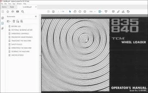TCM 835 840 Wheel Loader Operator's Manual S-643BE - PDF DOWNLOAD