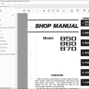 TCM 850 860 870 Wheel Loader Shop Manual - PDF DOWNLOAD