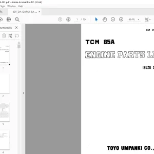 TCM 85A Engine Parts Manual(EDI DA120PM-3A) - PDF DOWNLOAD