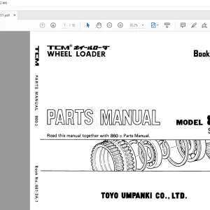 TCM 860-2 Wheel Loader (Supplement) Parts Manual 661-2A-1 - PDF DOWNLOAD