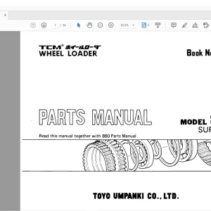 TCM 860 Wheel Loader (Supplement) Parts Manual 662CE-2 - PDF DOWNLOAD