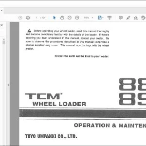 TCM 880-2 890-3 Wheel Loader Operation & Maintenance Manual OW-681AE - PDF DOWNLOAD