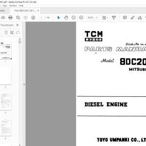 TCM 8DC20C Mitsubishi Diesel Engine Parts Manual 70A-8DC20C - PDF DOWNLOAD