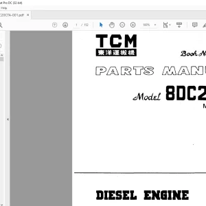 TCM 8DC20CT Mitsubishi Diesel Engine Parts Manual 8DC20CTA - PDF DOWNLOAD