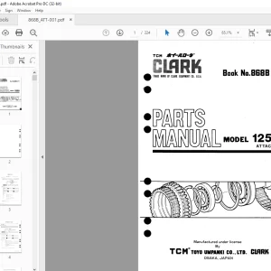 TCM Clark 125BN Wheel Loader Parts Manual 868B ATT - PDF DOWNLOAD