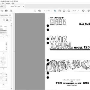 TCM Clark 125BN Wheel Loader Parts Manual 868C - PDF DOWNLOAD