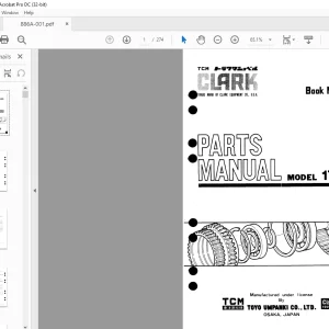 TCM Clark 175BN Engine Parts Manual(886A) - PDF DOWNLOAD