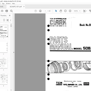 TCM Clark 50BZ3 Tractor Shovel Parts Manual 823A - PDF DOWNLOAD