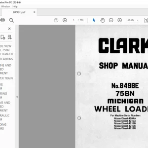TCM Clark 849BE 75BN Wheel Loader Shop Manual - PDF DOWNLOAD