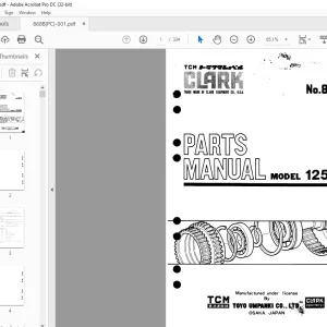 TCM Clark Tractor Shovel 125N Parts Manual 8688 - PDF DOWNLOAD