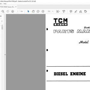 TCM D500 Isuzu Diesel Engine Parts Manual ESA-D500 - PDF DOWNLOAD